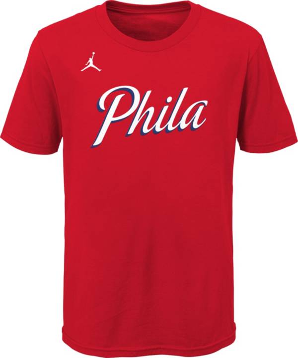 Jordan Youth Philadelphia 76ers Red Statement T-Shirt