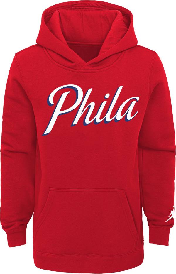 Jordan Youth Philadelphia 76ers Red Statement Pullover Hoodie