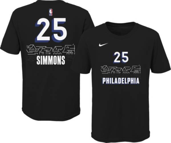Nike Youth 2020-21 City Edition Philadelphia 76ers Ben Simmons #25 Cotton T-Shirt