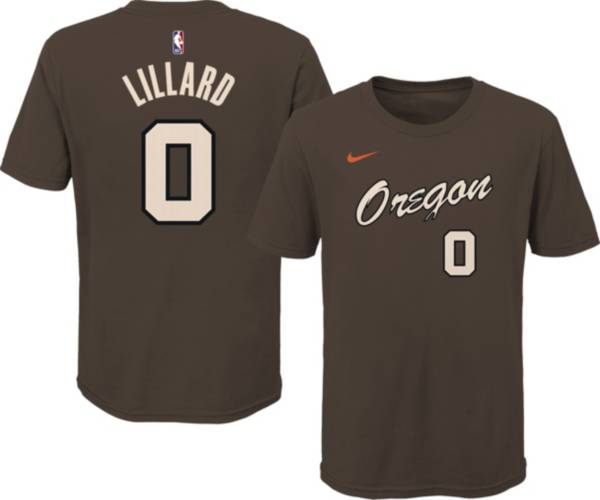 Nike Youth 2020-21 City Edition Portland Trail Blazers Damian Lillard #0 Cotton T-Shirt