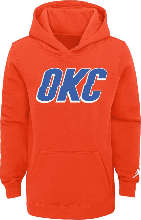 Jordan Youth Oklahoma City Thunder Orange Statement Pullover Hoodie