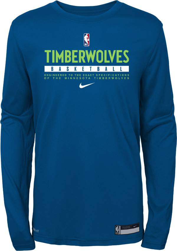 Nike Youth Minnesota Timberwolves Practice Performance Long Sleeve T-Shirt