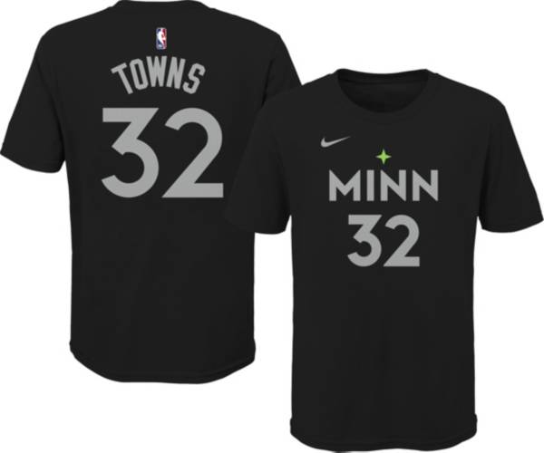 Nike Youth 2020-21 City Edition Minnesota Timberwolves Karl-Anthony Towns #32 Cotton T-Shirt