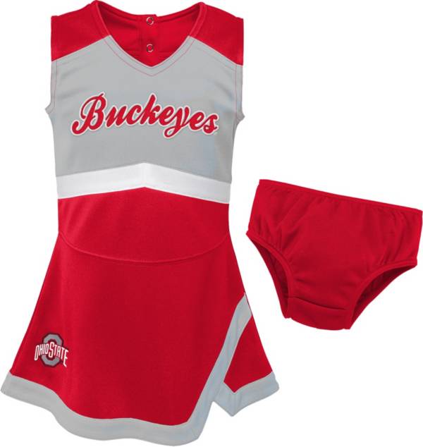 Gen2 Toddler Ohio State Buckeyes Scarlet Cheer Captain 2-Piece Jumper Dress
