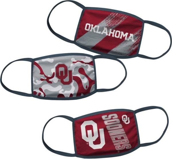 Outerstuff Boys' Oklahoma Sooners 3-Pack Face Coverings