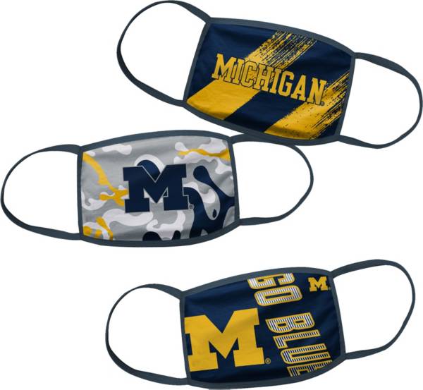 Outerstuff Boys' Michigan Wolverines 3-Pack Face Coverings