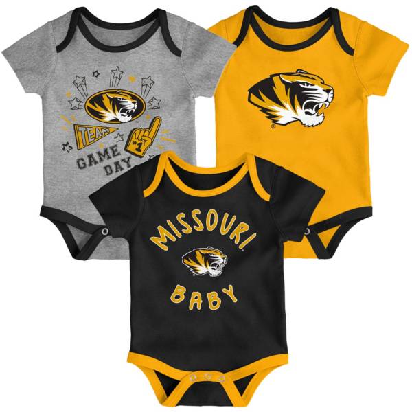 Gen2 Infant Missouri Tigers Champ 3-Piece Onesie Black Set