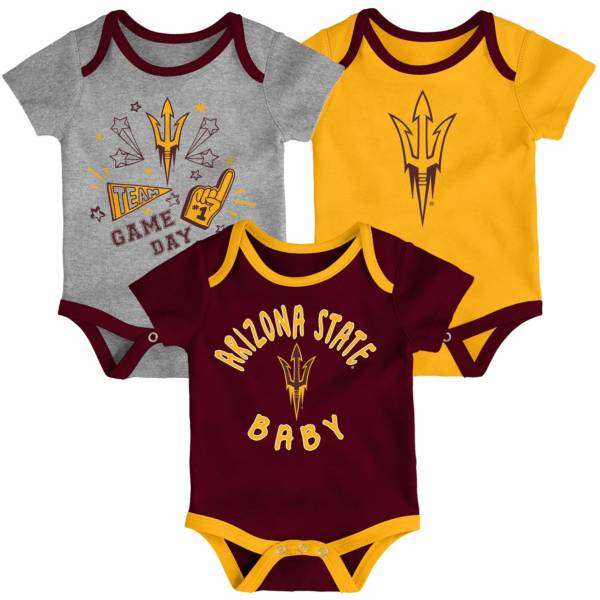 Gen2 Infant Arizona State Sun Devils Maroon Champ 3-Piece Onesie Set