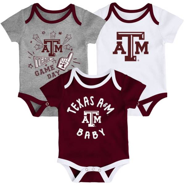 Gen2 Infant Texas A&M Aggies Maroon Champ 3-Piece Onesie Set