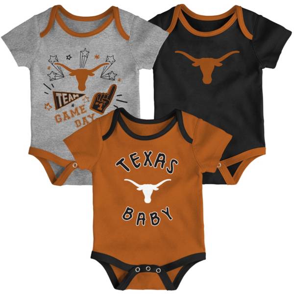 Gen2 Infant Texas Longhorns Burnt Orange Champ 3-Piece Onesie Set