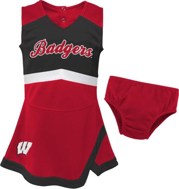 Gen2 Youth Girls' Wisconsin Badgers Red Cheer Captain 2-Piece Jumper Dress