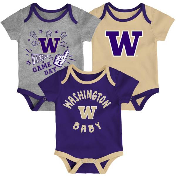 Gen2 Infant Washington Huskies Purple Champ 3-Piece Onesie Set