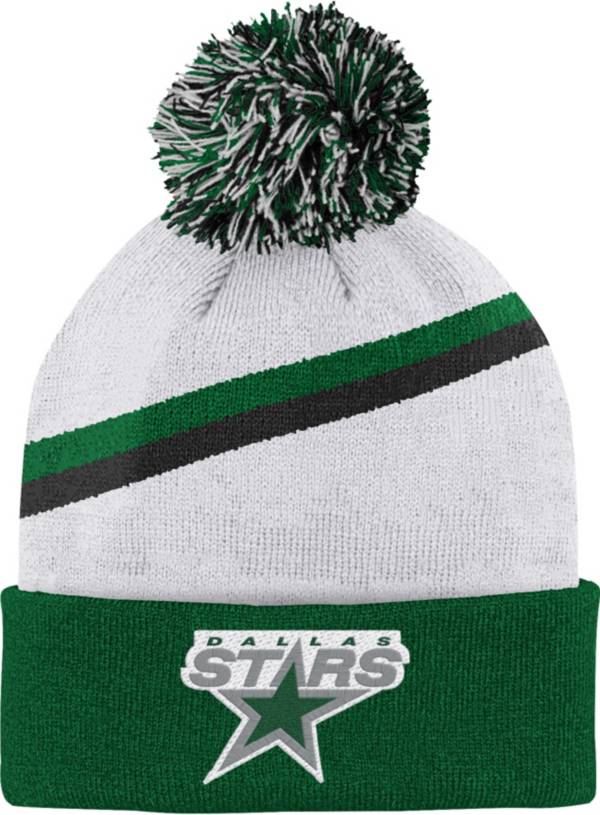 NHL Youth Dallas Stars Special Edition Diagonal Stripe Green Pom Knit Beanie