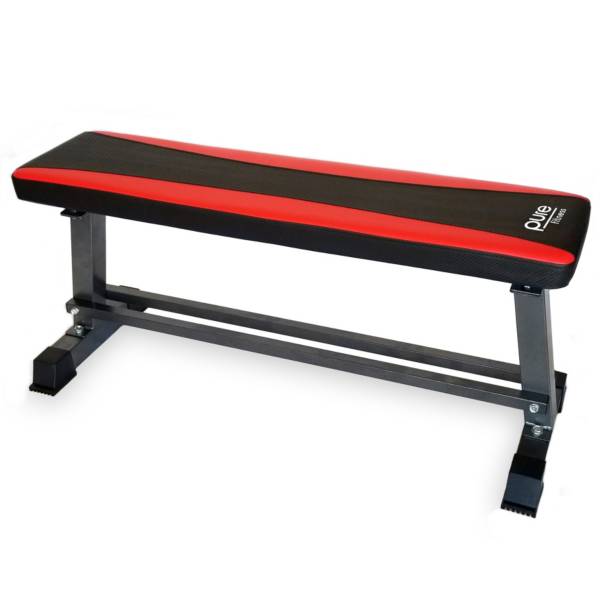 Pure Fitness Flat Bench With Dumbbell Rack product image