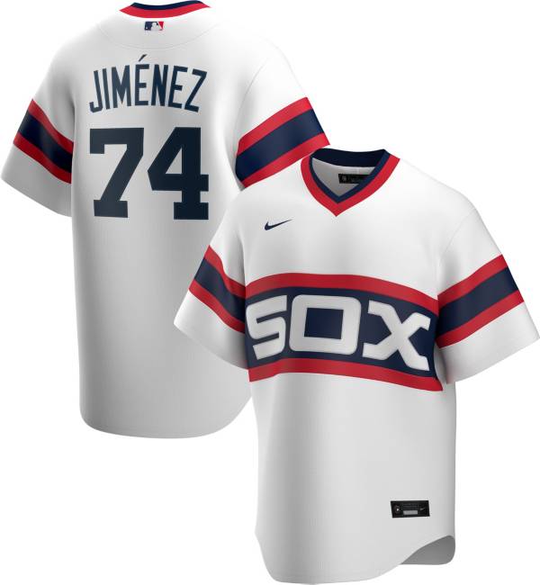 آكل النمل Nike Men's White Sox Eloy Jimenez #74 Cooperstown V-Neck Pullover Jersey آكل النمل