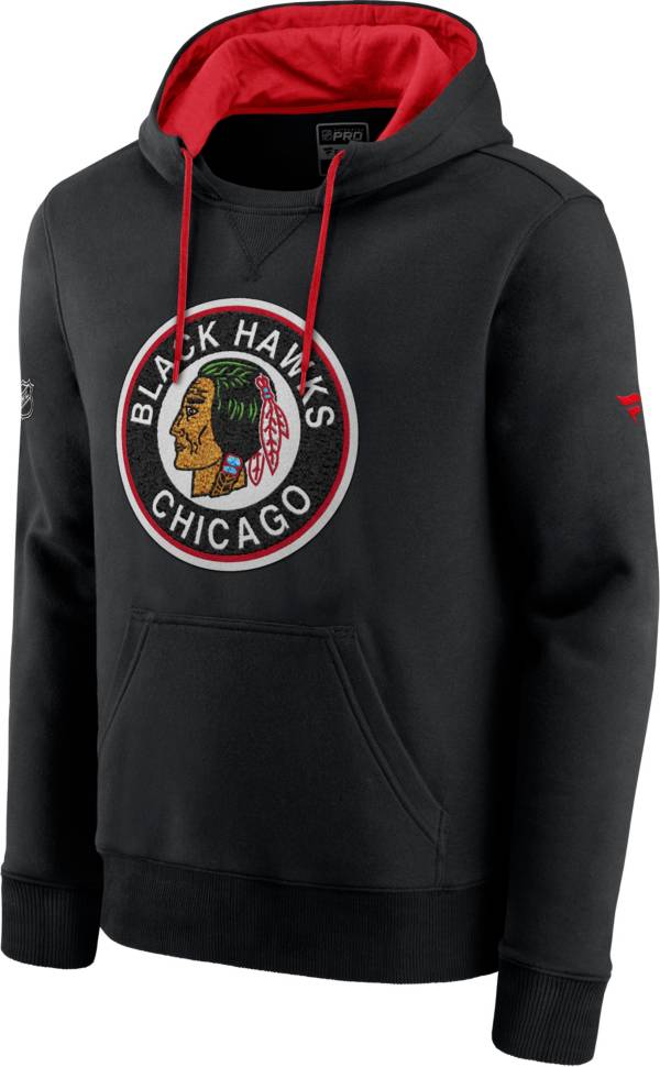 NHL Men's Chicago Blackhawks Special Edition Logo Black Pullover Hoodie