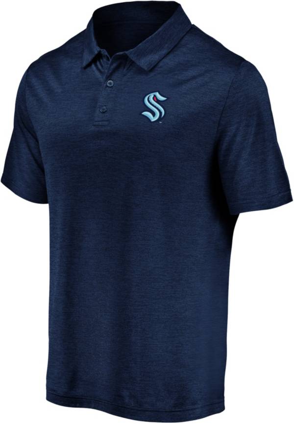 NHL Men's Seattle Kraken Core Navy Logo Polo