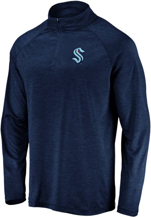 NHL Men's Seattle Kraken Core Navy Quarter-Zip Pullover