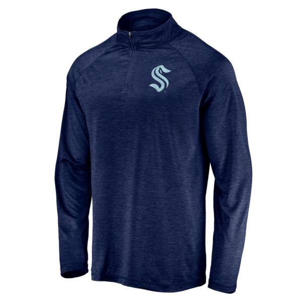 NHL Men's Seattle Kraken Foil Navy Quarter-Zip Pullover