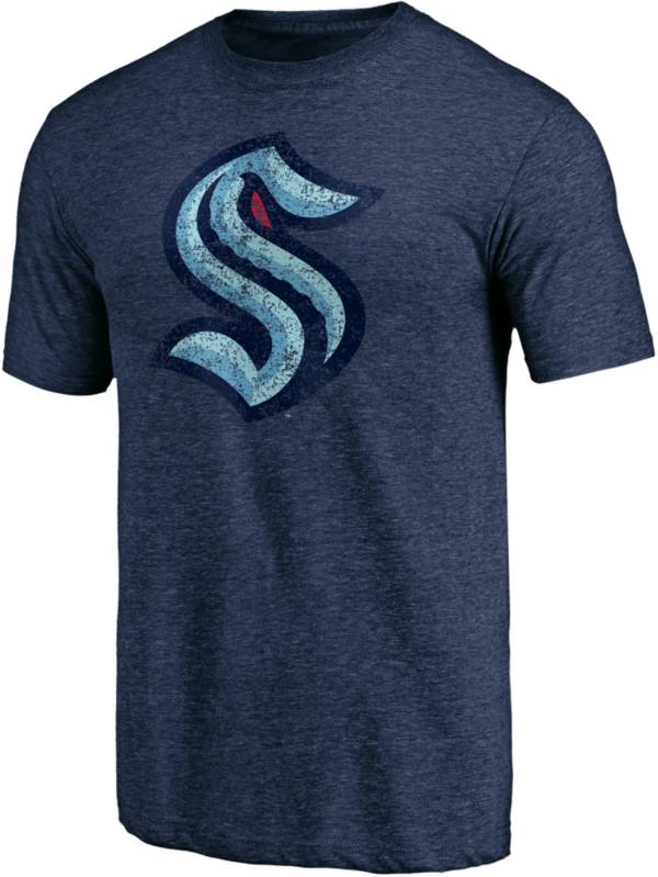 NHL Men's Seattle Kraken Distressed-Print Navy Logo T-Shirt product image
