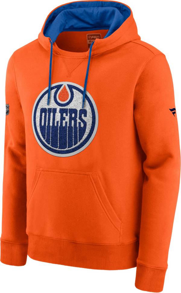 NHL Men's Edmonton Oilers Special Edition Logo Orange Pullover Hoodie