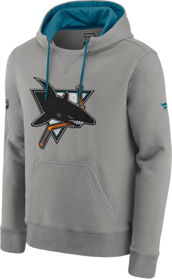 NHL Men's San Jose Sharks Special Edition Logo Grey Pullover Hoodie