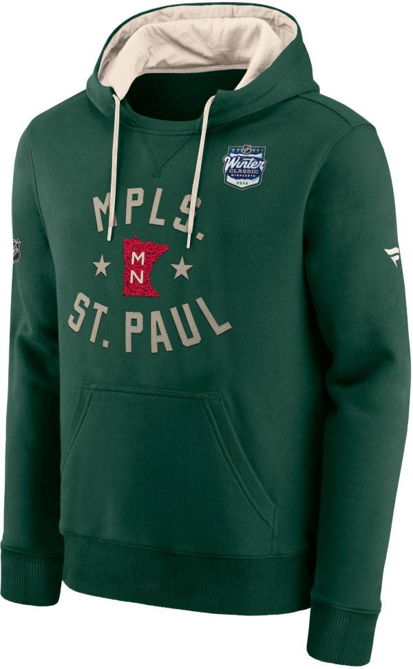 NHL '22 Winter Classic Minnesota Wild Archival Green Pullover Hoodie