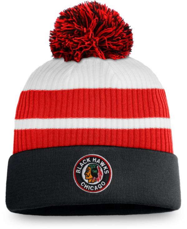 NHL Men's Chicago Blackhawks Black Special Edition Knit Pom Beanie