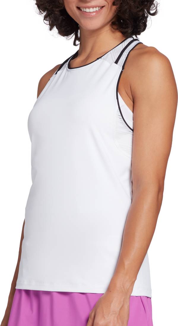 Prince Women's Piped Mesh Fashion Tennis Tank Top