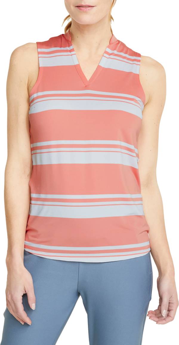 PUMA Women's CLOUDSPUN Valley Stripe Sleeveless Polo