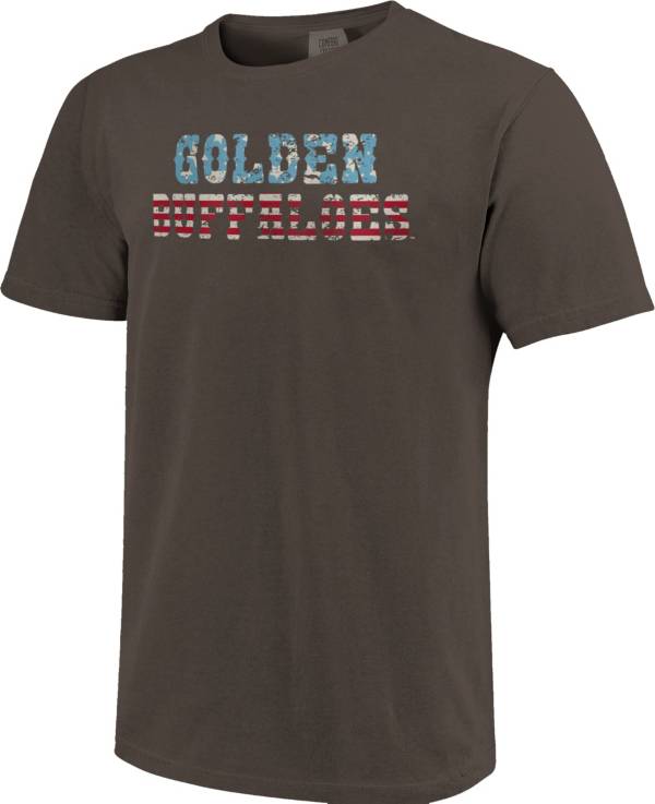 Image One Men's Colorado Buffaloes Grey Vintage Flag T-Shirt