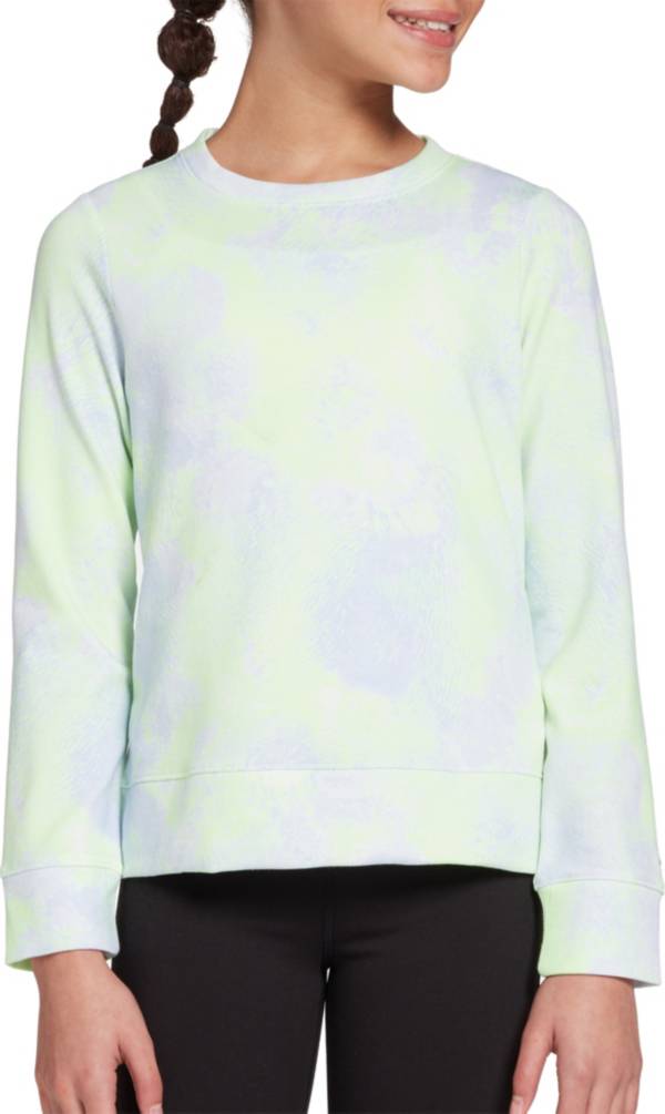 DSG Girls' Printed Fleece Crew Sweatshirt