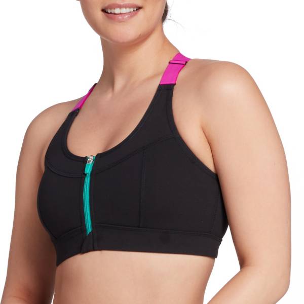 DSG Women's Front Zip Strap Back Sports Bra