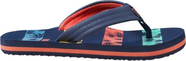 Reef Kids' Ahi Navy Palms Stripe Flip Flops