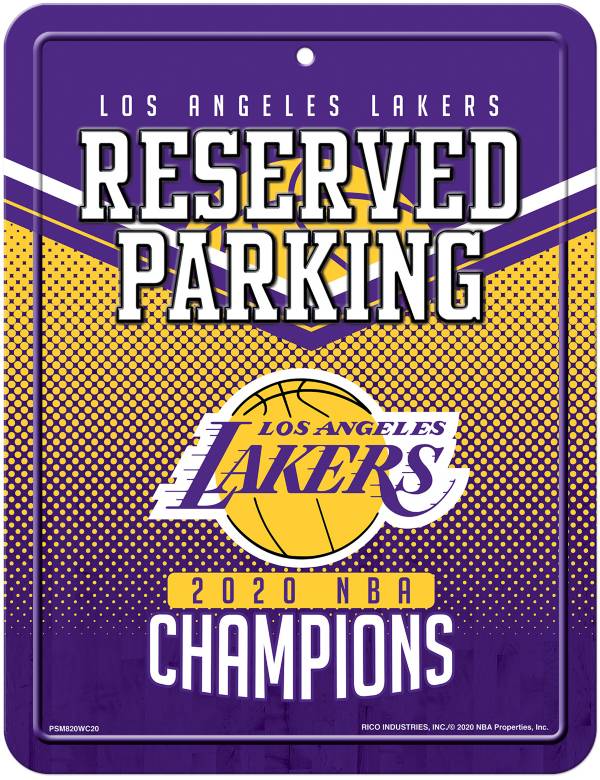 Rico 2020 NBA Champions Los Angeles Lakers Metal Parking Sign