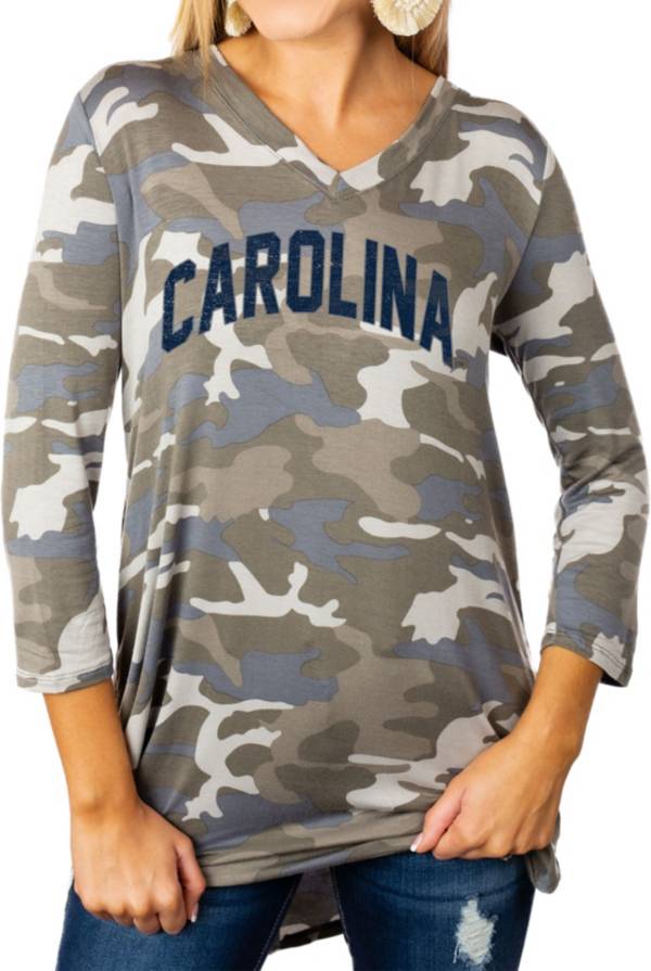 Gameday Couture Women's North Carolina Tar Heels Camo Hidden Treasures ¾ Sleeve Tunic Shirt