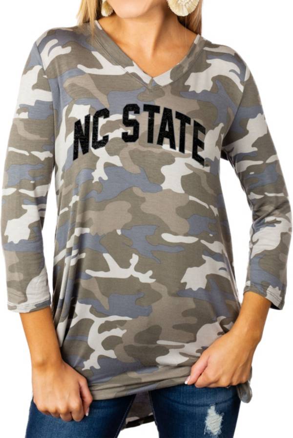 Gameday Couture Women's NC State Wolfpack Camo Hidden Treasures ¾ Sleeve Tunic Shirt
