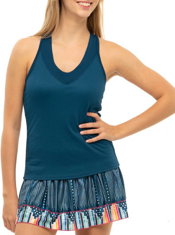 Lucky In Love Women's Wavy V-Neck Tennis Tank Top product image