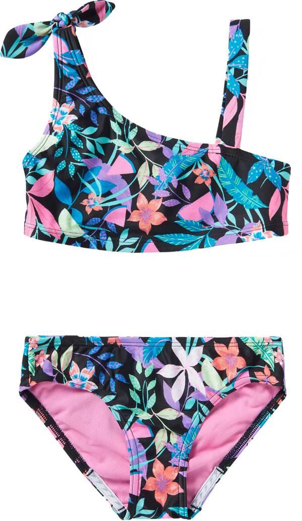 Speedo Girls' Print Tie Two Piece Swimsuit