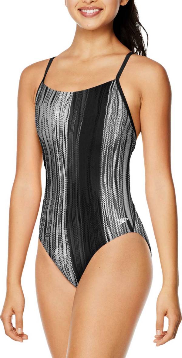 Speedo Women's Printed Relay Back One Piece Swimsuit