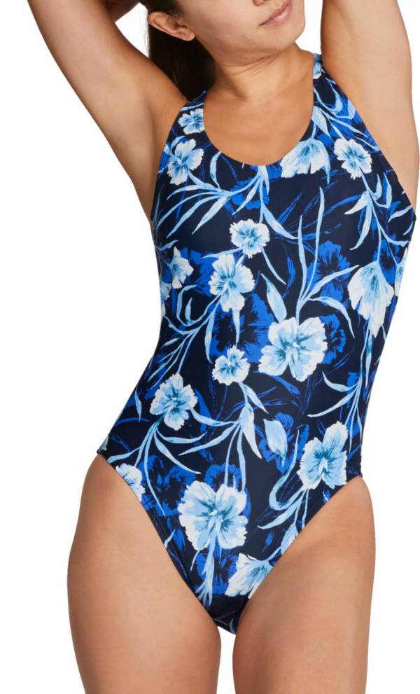 Speedo Women's Printed Thin Strap One Piece Swimsuit