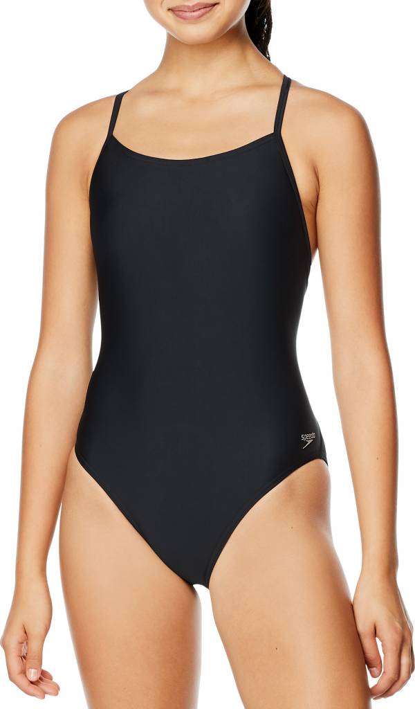 Speedo Women's Solid Relay Back One Piece Swimsuit