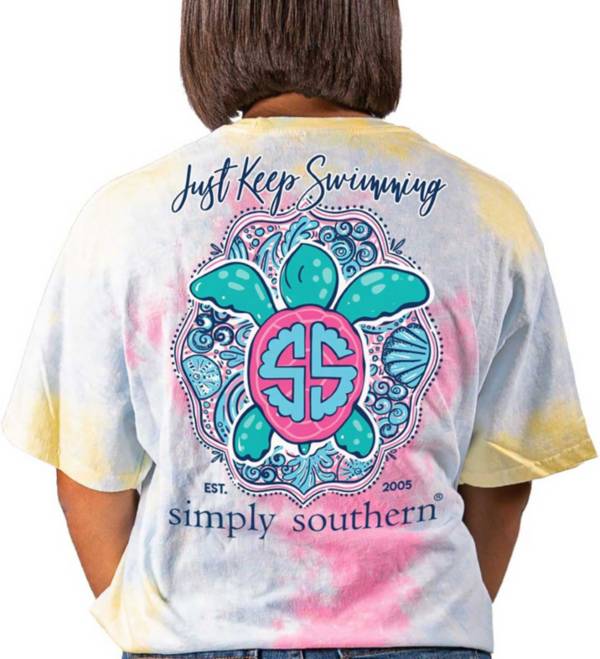 Simply Southern Women's Swimming Short Sleeve T-Shirt