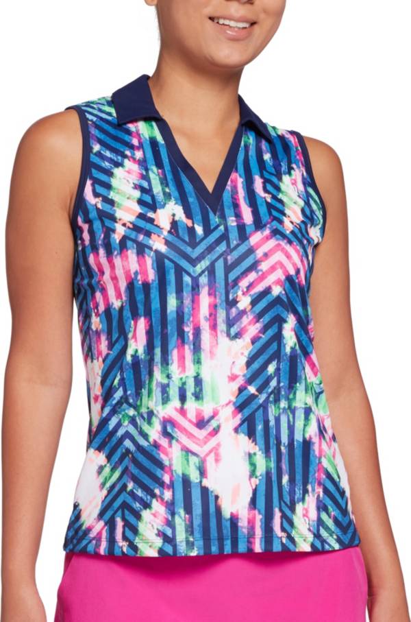 Slazenger Women's Prism Sleeveless Print Golf Polo