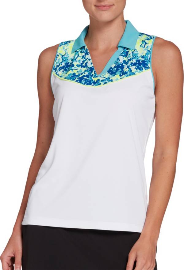 Slazenger Women's Refresh Printed Sleeveless Golf Polo