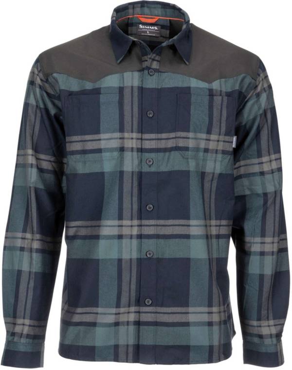 Select Sizes Simms Closeout Flannel Long Sleeve Shirt Dark Moon Plaid 