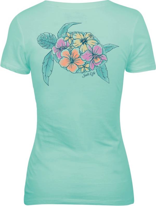Salt Life Women's Tropical Turtle V-Neck Shirt product image