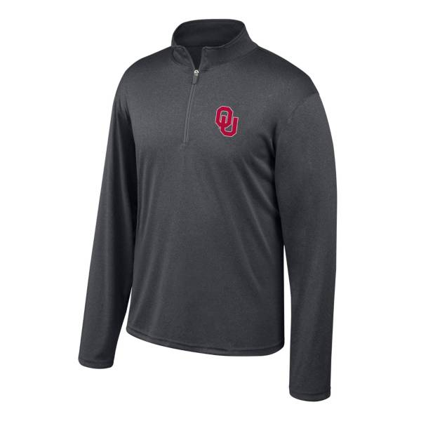 Top of the World Men's Oklahoma Sooners Turbine Grey Quarter-Zip Shirt