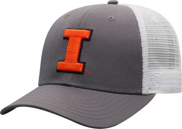 Top of the World Men's Illinois Fighting Illini Grey/White BB Two-Tone Adjustable Hat