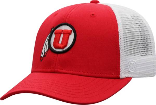 Top of the World Men's Utah Utes Crimson/White BB Two-Tone Adjustable Hat